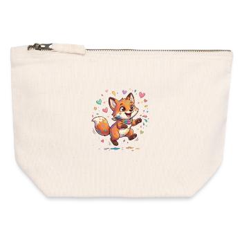Adorable rainbow fox - Canvas Zip Pouch 12 x 13 cm - nature - Front