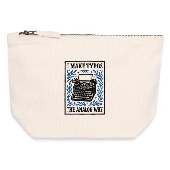Fautes de frappe analogiques | Humour de machine à écrire - Pochette zippée en toile 12 x 13 cm - blanc naturel - Devant