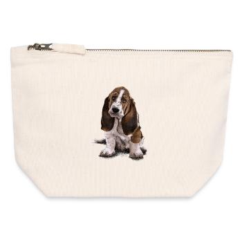 Basset-Hound - Canvas Zip Pouch 12 x 13 cm - nature - Front