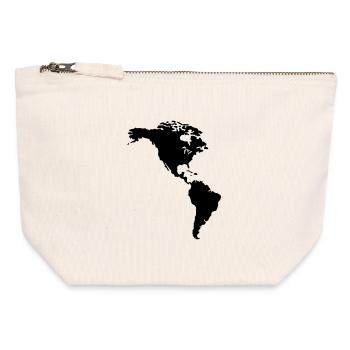 Amérique - Pochette zippée en toile 12 x 13 cm - blanc naturel - Devant