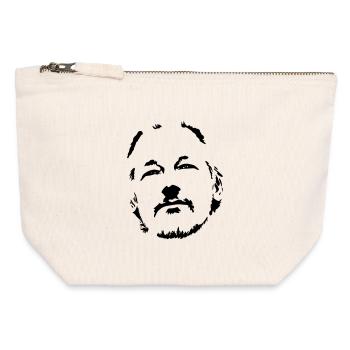 Julian Assange - Canvas Reißverschluss-Täschchen (12 x 13 cm) - Naturweiß - Vorne