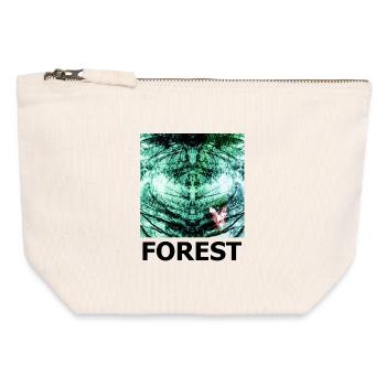 Forêt Kaléidoscope FORÊT - Pochette zippée en toile 12 x 13 cm - blanc naturel - Devant