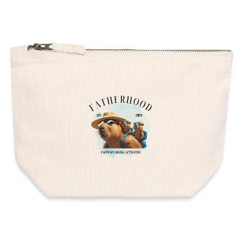 Fatherhood EST. 2025 – Capypapa Mode Activated - Canvas Zip Pouch 12 x 13 cm - nature - Front