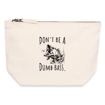 Don't Be A Dumb Bass Angler - Canvas Zip Pouch 12 x 13 cm - nature - Front
