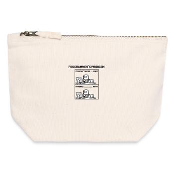 Programmer Humor – Sometimes it doesn't work out Shir - Canvas Zip Pouch 12 x 13 cm - nature - Front