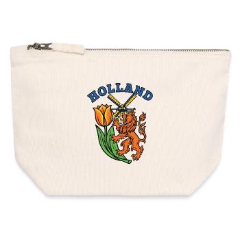 Holland Tulip windmill Emblem - Canvas Zip Pouch 12 x 13 cm - nature - Front