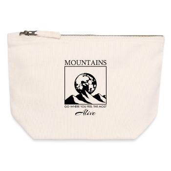 Mountain Range with the Moon - Canvas Zip Pouch 12 x 13 cm - nature - Front
