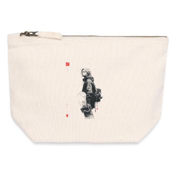 Silhouette sombre pleine d’angoisse - Pochette zippée en toile 12 x 13 cm - blanc naturel - Devant