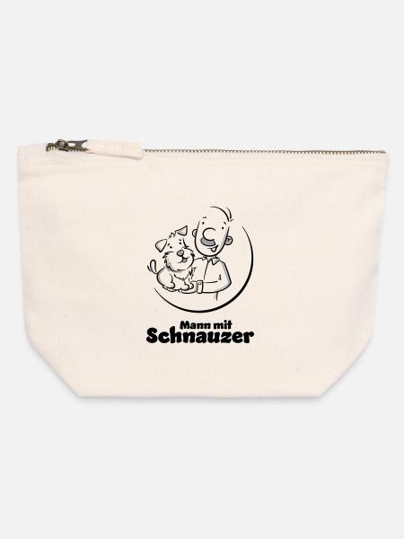 Mann mit Schnauzer (Oberlippenbart) - Canvas Reißverschluss-Täschchen (12 x 13 cm) - Naturweiß