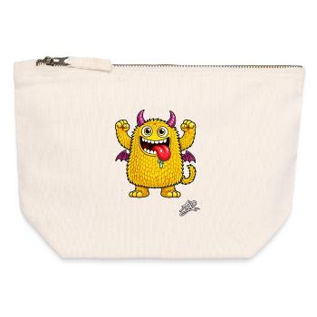 Orange Monster - Canvas Zip Pouch 12 x 13 cm - nature - Front
