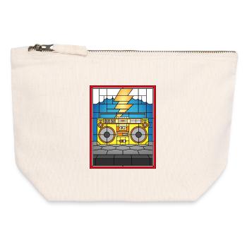 Stained Glass Boombox Illustration - Canvas Zip Pouch 12 x 13 cm - nature - Front