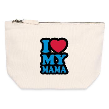 I love my mama - Ich liebe meine Mutter - Canvas Reißverschluss-Täschchen (12 x 13 cm) - Naturweiß - Vorne
