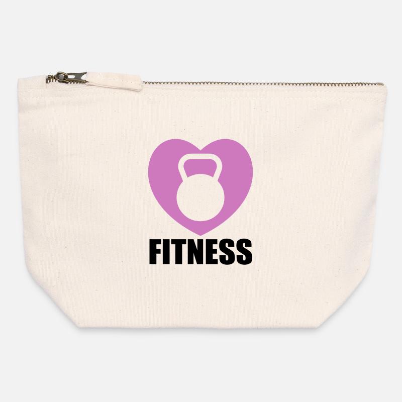Kettlebell Design in lila Herz - Canvas Reißverschluss-Täschchen (12 x 13 cm) - Naturweiß