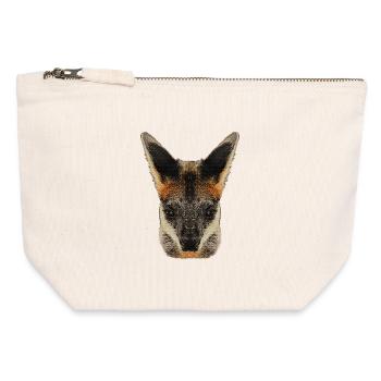 australische tierdesigns, wallaby - Canvas Reißverschluss-Täschchen (12 x 13 cm) - Naturweiß - Vorne