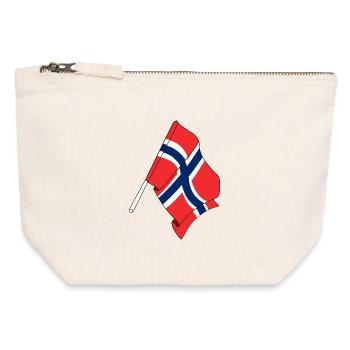 Drapeau Norvège - Pochette zippée en toile 12 x 13 cm - blanc naturel - Devant