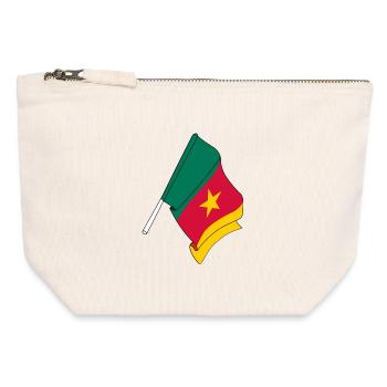 Flagge Kamerun - Canvas Reißverschluss-Täschchen (12 x 13 cm) - Naturweiß - Vorne