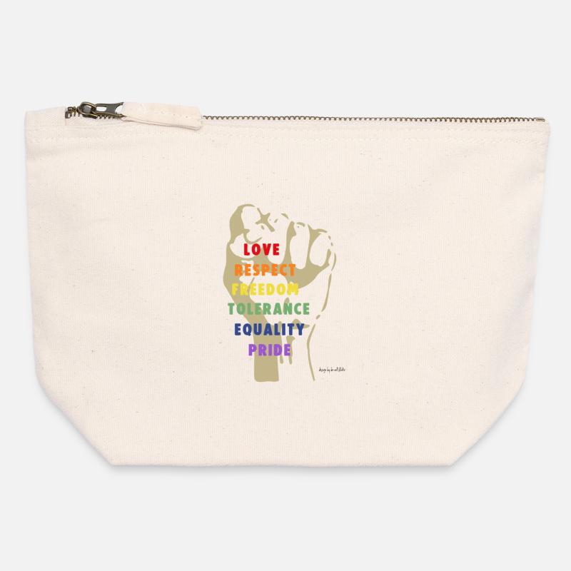 Strength and Respect - Canvas Zip Pouch 12 x 13 cm - nature