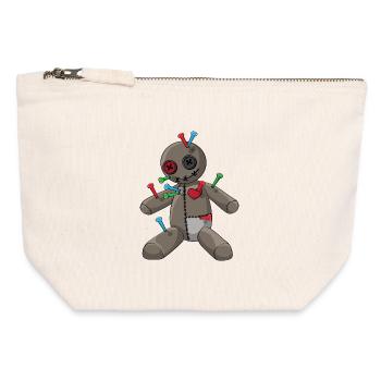 Phasmophobia Voodoo Puppe mit bunte Nadeln - Canvas Reißverschluss-Täschchen (12 x 13 cm) - Naturweiß - Vorne