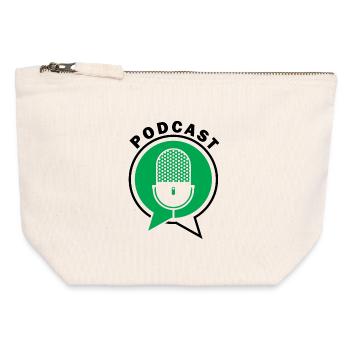 Podcast Microphone Speech Bubbles - Canvas Zip Pouch 12 x 13 cm - nature - Front
