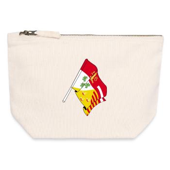 Province du pavillon de Liège Belgique - Pochette zippée en toile 12 x 13 cm - blanc naturel - Devant