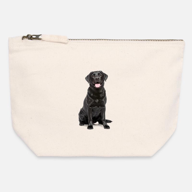 Black Labrador – Loyal, Lovable & Charming - Canvas Zip Pouch 12 x 13 cm - nature