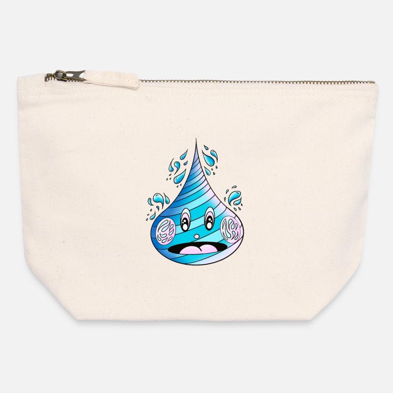 Aufgeweckter Wassertropfen - Canvas Reißverschluss-Täschchen (12 x 13 cm) - Naturweiß