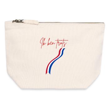 Holland  - Pochette zippée en toile 12 x 13 cm - blanc naturel - Devant
