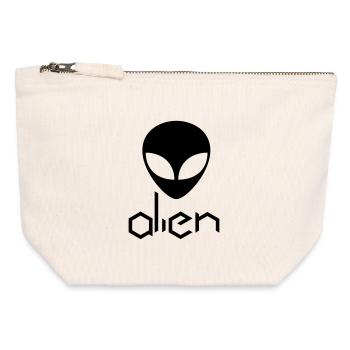 alien - Canvas Reißverschluss-Täschchen (12 x 13 cm) - Naturweiß - Vorne