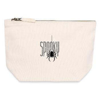 Spooky Halloween Spinnennetz - Canvas Reißverschluss-Täschchen (12 x 13 cm) - Naturweiß - Vorne
