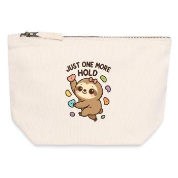 Boulderndes Kawaii Faultier – Just One More Hold - Canvas Reißverschluss-Täschchen (12 x 13 cm) - Naturweiß - Vorne