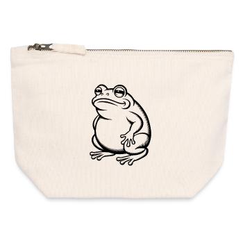 Dicke fette Kröte - Dicker fetter Frosch - Canvas Reißverschluss-Täschchen (12 x 13 cm) - Naturweiß - Vorne