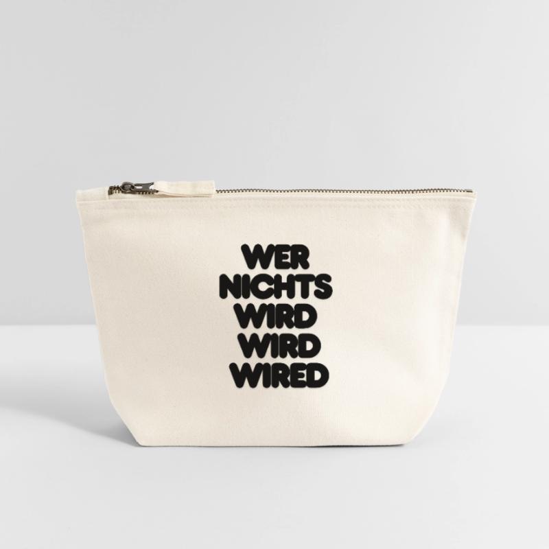 WER NICHTS WIRD WIRD WIRED – IT SPRUCH LUSTIG NERD Canvas Reißverschluss-Täschchen (12 x 13 cm)