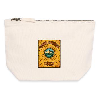Good energy only mountain scenery - Canvas Zip Pouch 12 x 13 cm - nature - Front