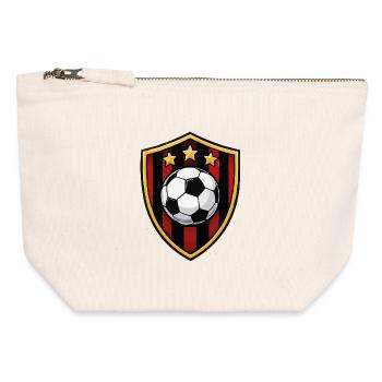 Schwarzrot Shield Fußballstern - Canvas Reißverschluss-Täschchen (12 x 13 cm) - Naturweiß - Vorne