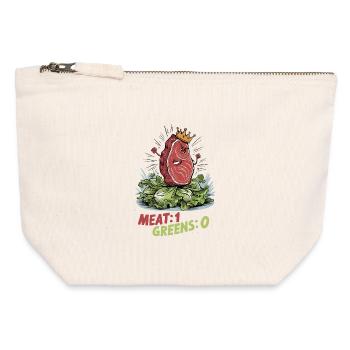 Meat 1, Greens 0 - Canvas Zip Pouch 12 x 13 cm - nature - Front