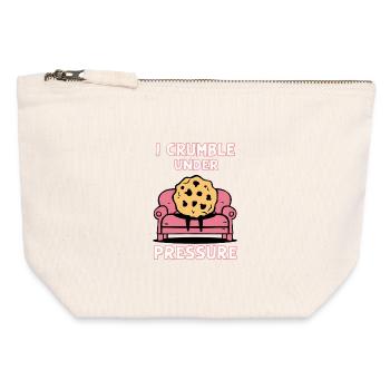 Je m’effondre sous la pression - Pochette zippée en toile 12 x 13 cm - blanc naturel - Devant