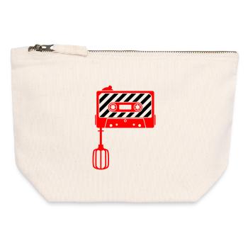 Mixtape vs. Mixer – Design culte de la musique rétro - Pochette zippée en toile 12 x 13 cm - blanc naturel - Devant