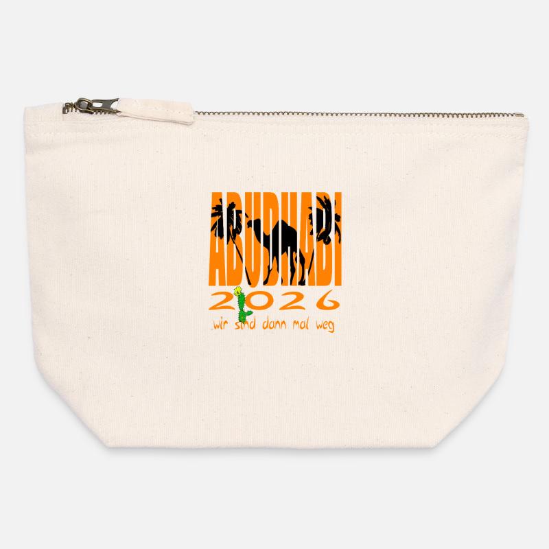 AbudhABI 2026 - Canvas Reißverschluss-Täschchen (12 x 13 cm) - Naturweiß