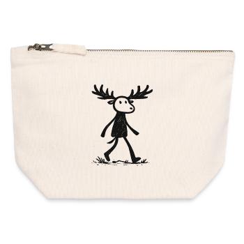 Mosses silhouette in the forest - Canvas Zip Pouch 12 x 13 cm - nature - Front