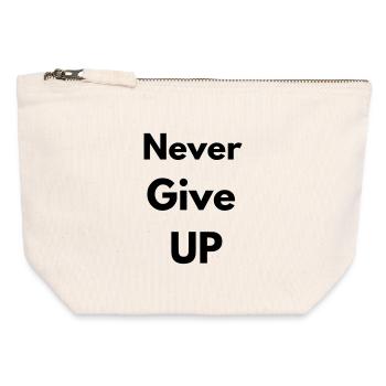 never give up - Canvas Zip Pouch 12 x 13 cm - nature - Front