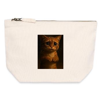 cute kitten - Canvas Zip Pouch 12 x 13 cm - nature - Front
