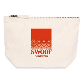 Nordic Knitting Pattern Red - Canvas Zip Pouch 12 x 13 cm - nature - Front