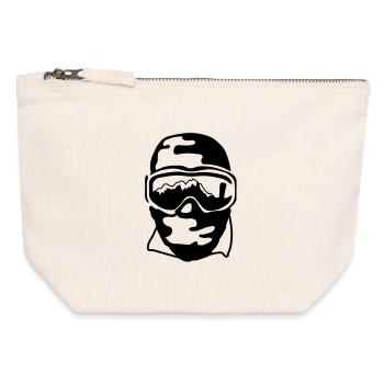 Snowboarder - Canvas Reißverschluss-Täschchen (12 x 13 cm) - Naturweiß - Vorne