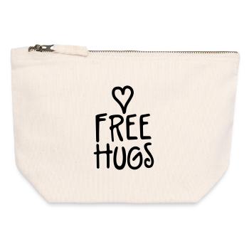 free hugs - Canvas Zip Pouch 12 x 13 cm - nature - Front