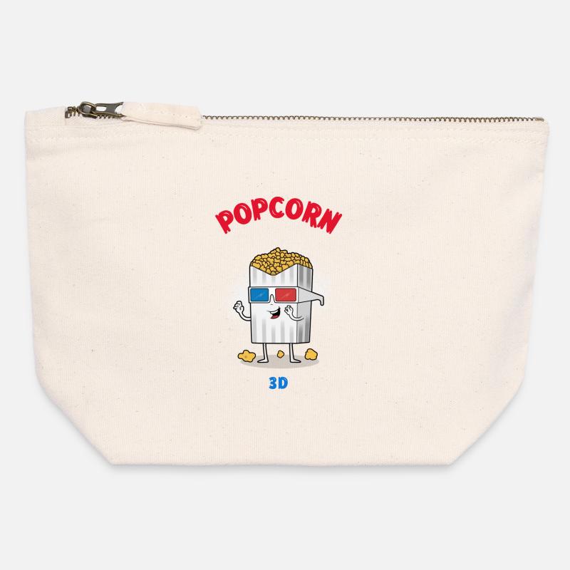 pop corn - Canvas Zip Pouch 12 x 13 cm - nature