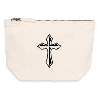 Cross transparent shadow image - Canvas Zip Pouch 12 x 13 cm - nature - Front