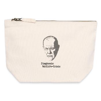 Diagnostic Crise de la quarantaine - Pochette zippée en toile 12 x 13 cm - blanc naturel - Devant