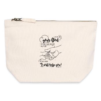 Isaiah Bible Verse I Help You - Canvas Zip Pouch 12 x 13 cm - nature - Front
