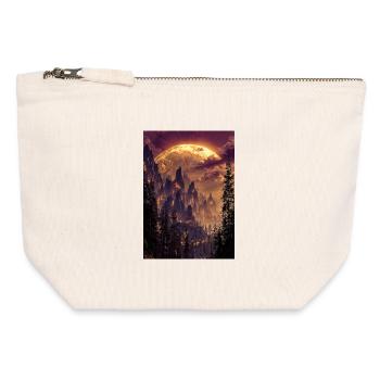 Fiery Summit at Dusk - Canvas Zip Pouch 12 x 13 cm - nature - Front