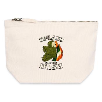 L’Irlande pour les Irlandais - Pochette zippée en toile 12 x 13 cm - blanc naturel - Devant